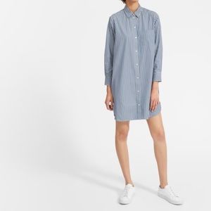 Everlane Cotton Shirtdress Blue & White Stripes